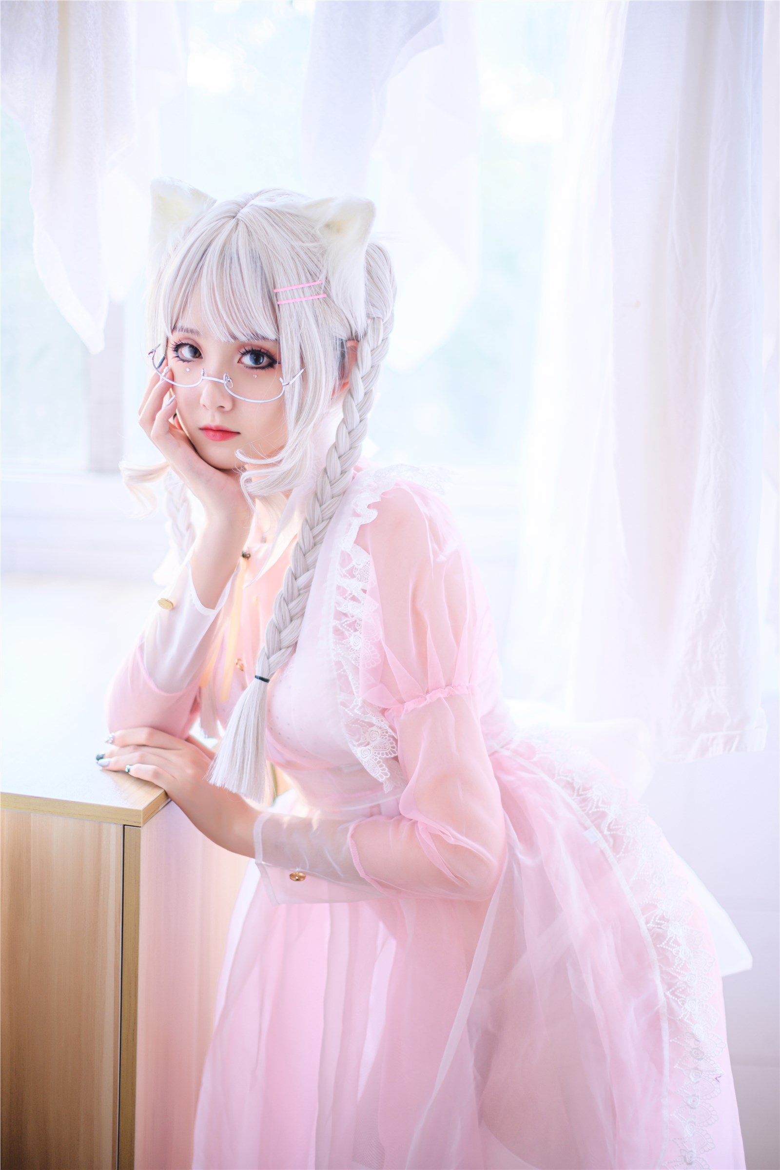 No.003 autumn bright pink transparent maid(5)